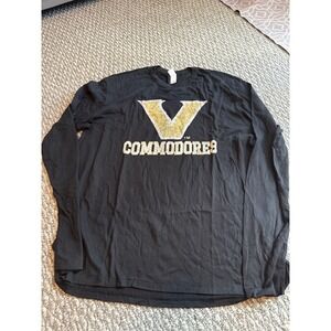 Vanderbilt Commodores Long Sleeve T Shirt XL Black College NCAA Lightweight NWOT